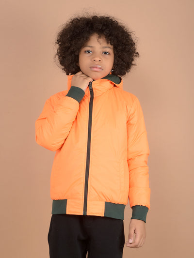 Green Reversible Hooded Neck Quilted Jacket-Boys Jackets-Crimsoune Club