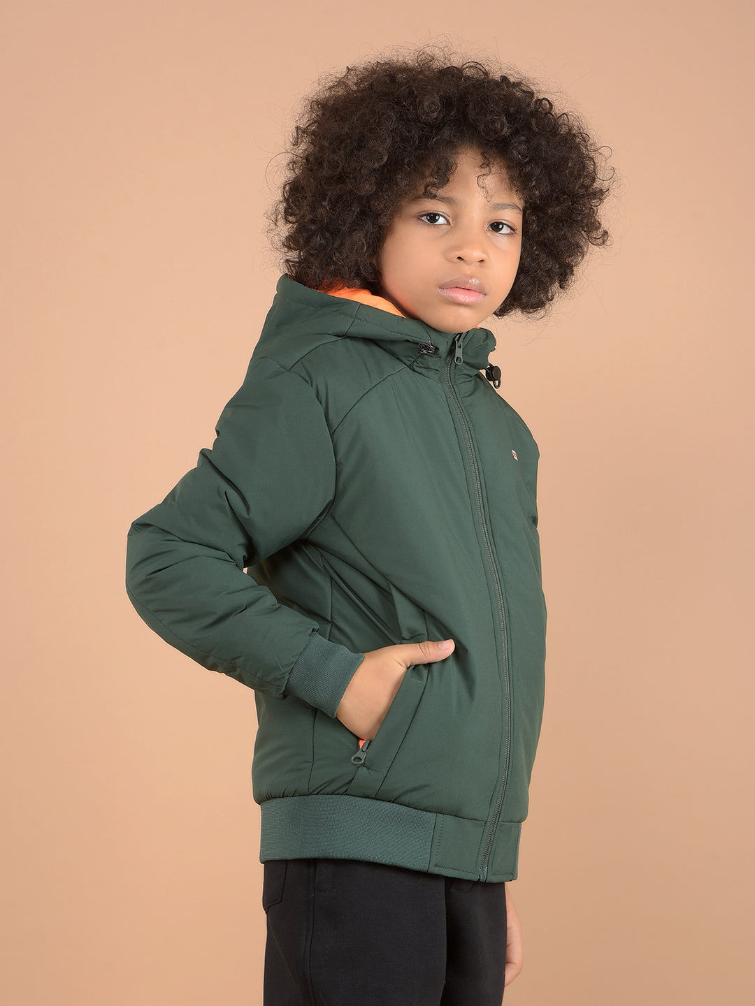Green Reversible Hooded Neck Quilted Jacket-Boys Jackets-Crimsoune Club