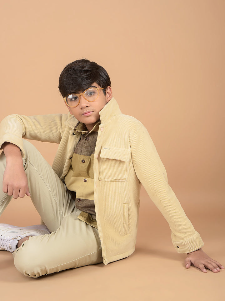 Beige Corduroy Shacket-Boys Shackets-Crimsoune Club