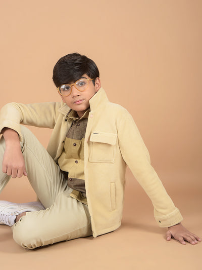 Beige Corduroy Shacket-Boys Shackets-Crimsoune Club