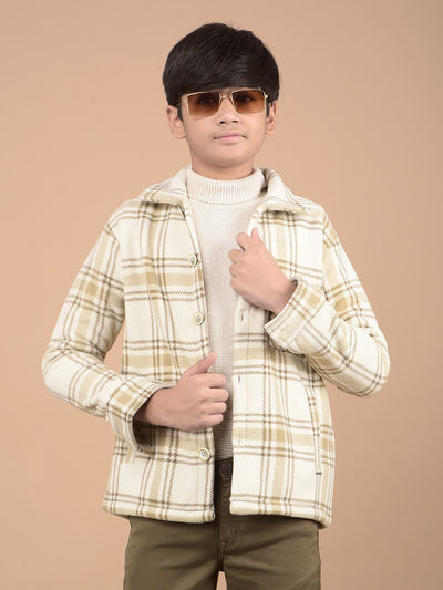 Beige Checked Shacket-Boys Shackets-Crimsoune Club