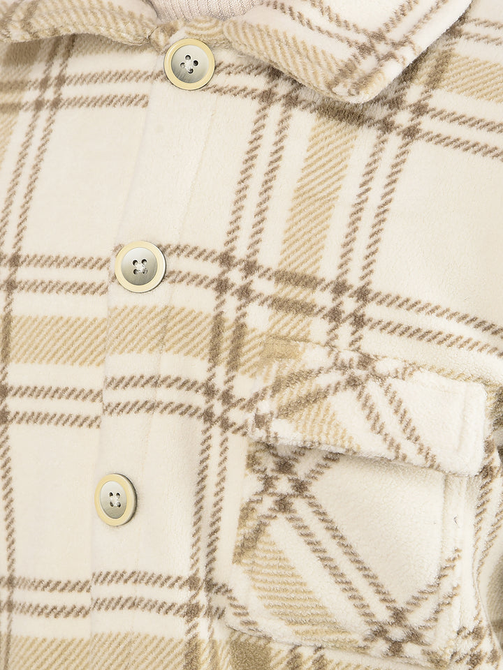Beige Checked Shacket-Boys Shackets-Crimsoune Club