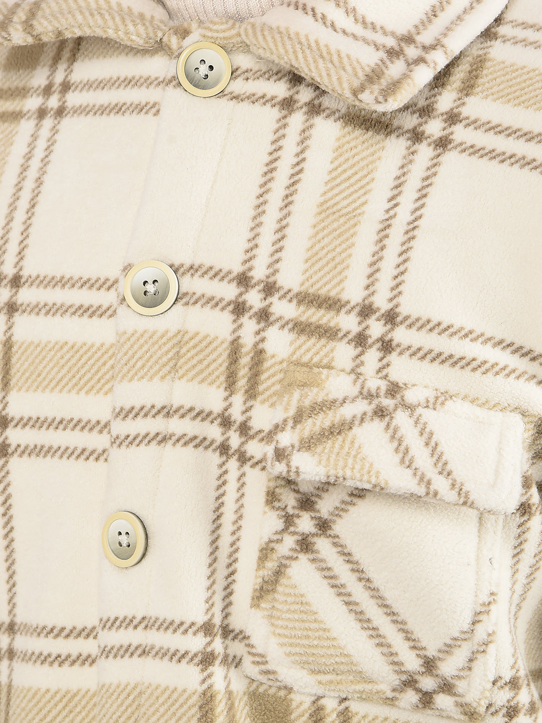 Beige Checked Shacket-Boys Shackets-Crimsoune Club