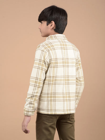 Beige Checked Shacket-Boys Shackets-Crimsoune Club