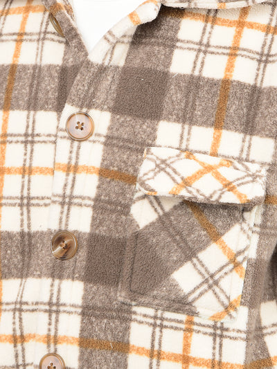 Brown Checked Shacket-Boys Shackets-Crimsoune Club