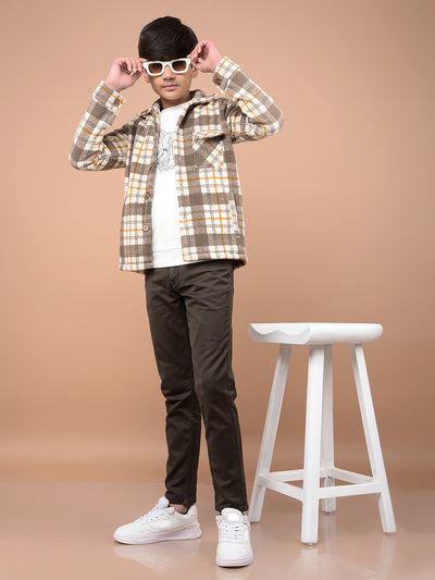 Brown Checked Shacket-Boys Shackets-Crimsoune Club