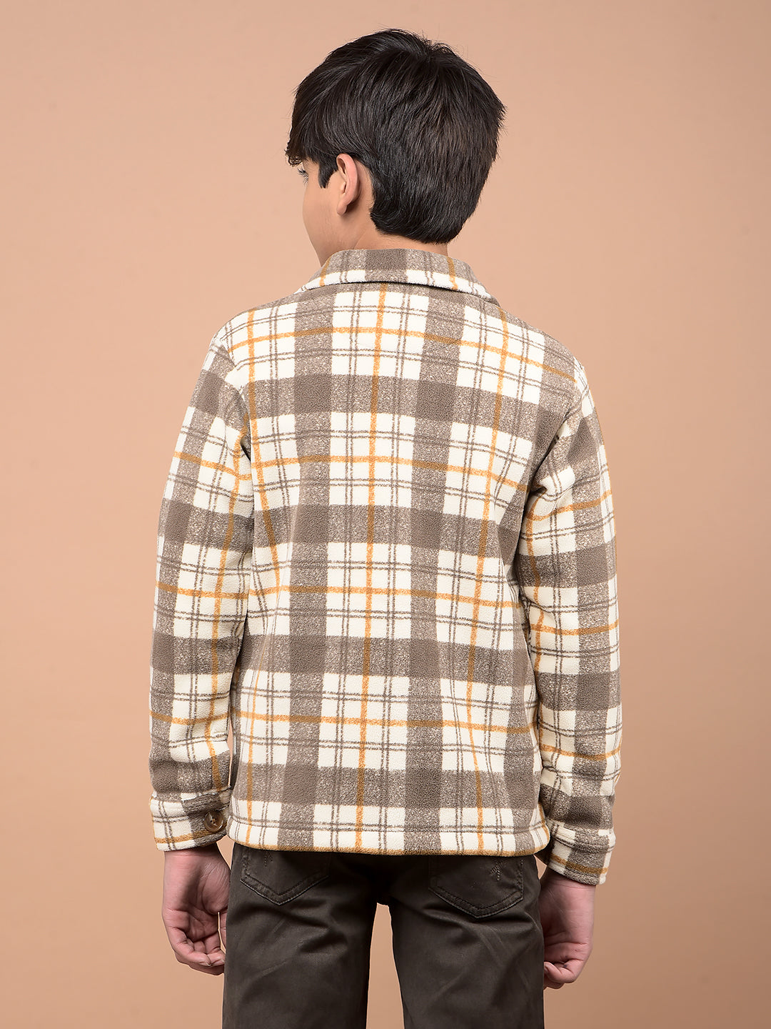 Brown Checked Shacket-Boys Shackets-Crimsoune Club