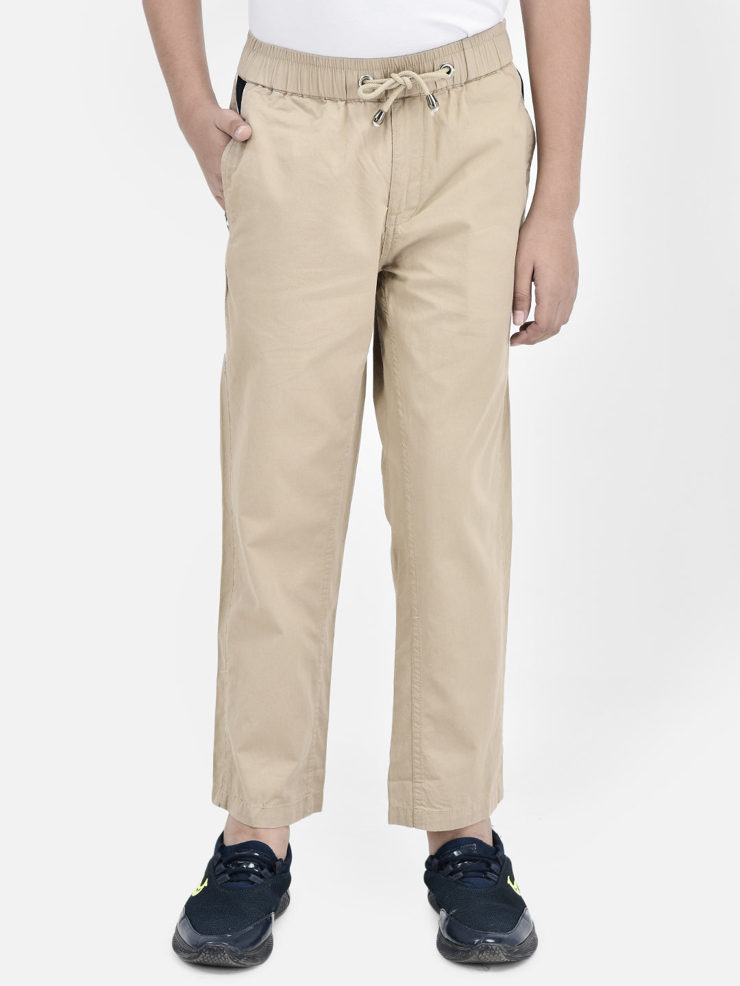 Beige Track Pants-Boys Track Pants-Crimsoune Club