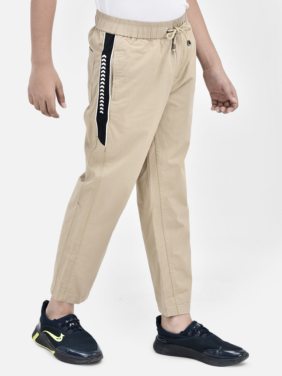 Beige Track Pants-Boys Track Pants-Crimsoune Club