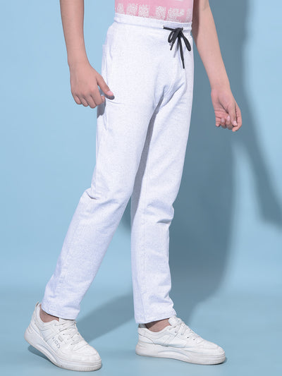 White Printed Trackpants-Boys Trackpants-Crimsoune Club