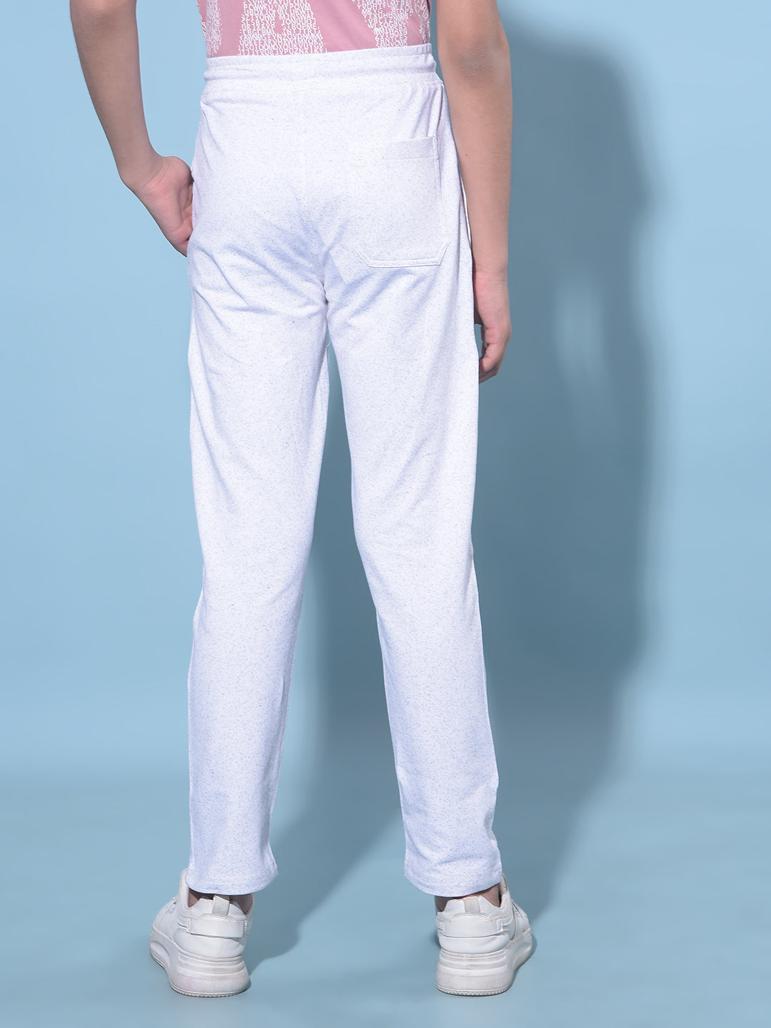 White Printed Trackpants-Boys Trackpants-Crimsoune Club