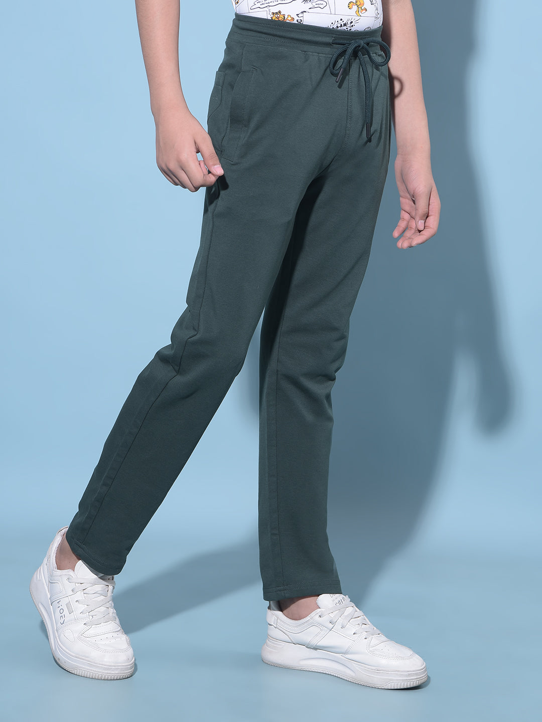 Green Printed Trackpants-Boys Trackpants-Crimsoune Club