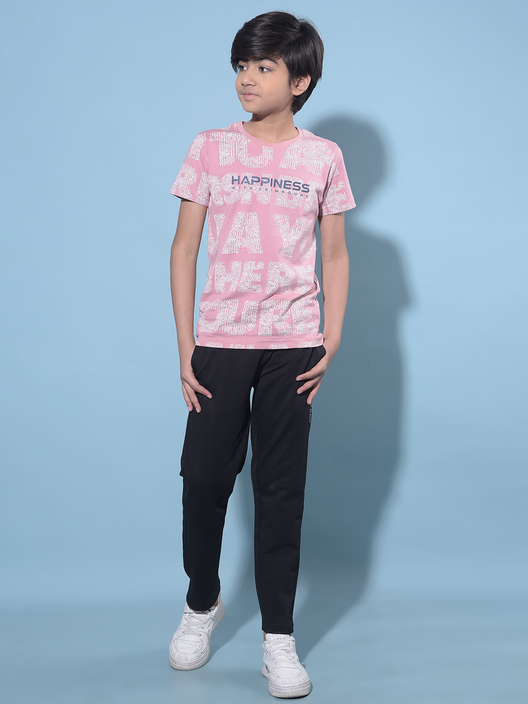 Black Printed Trackpants-Boys Trackpants-Crimsoune Club