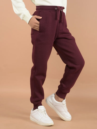Wine Joggers-Boys Joggers-Crimsoune Club