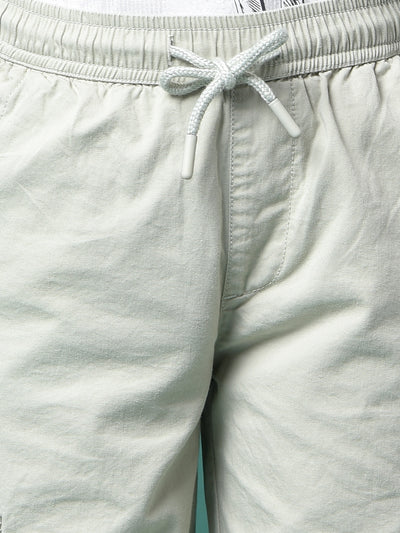 Green 100% Cotton Cargo Trousers-Boys Trousers-Crimsoune Club