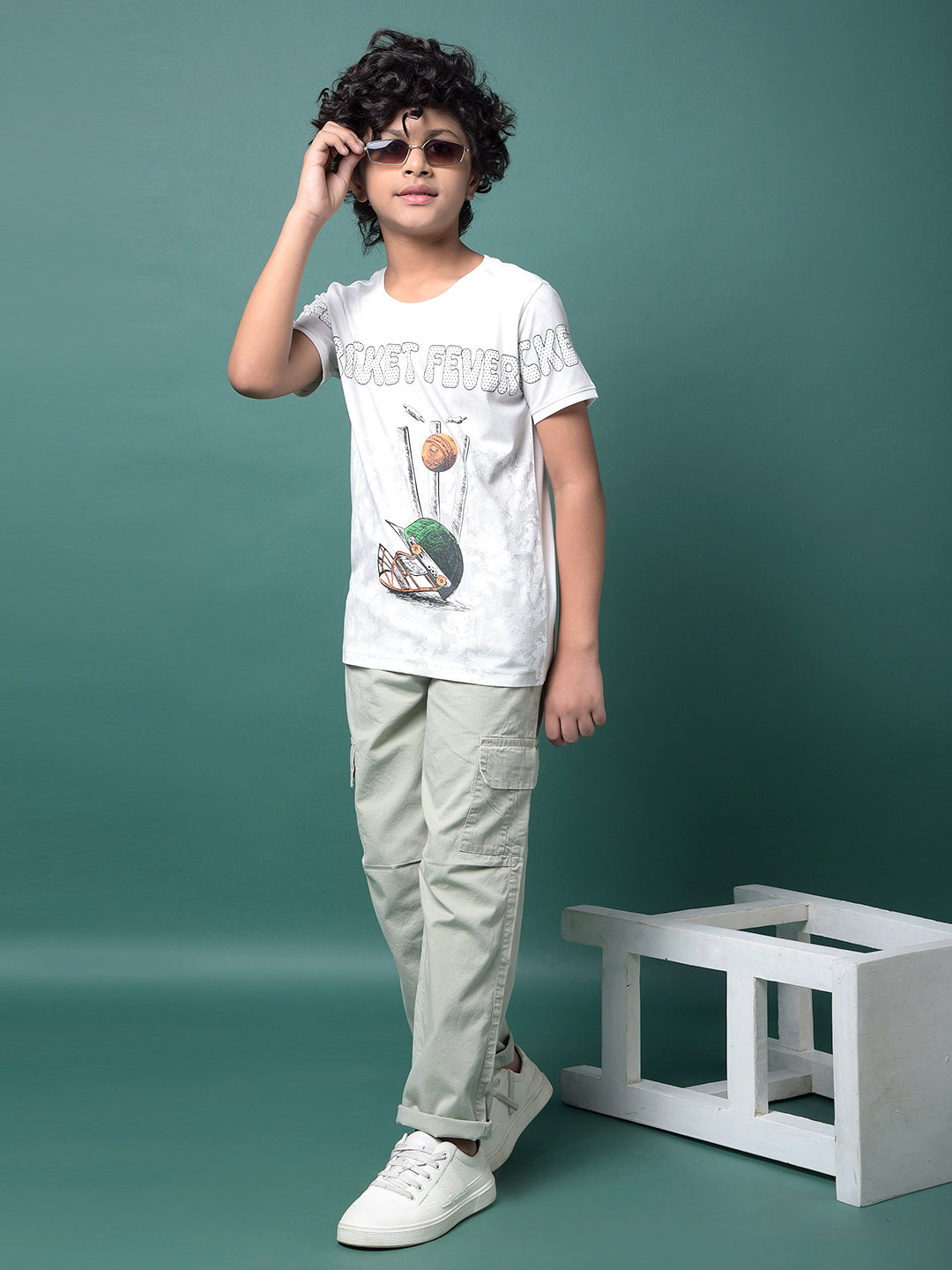 Green 100% Cotton Cargo Trousers-Boys Trousers-Crimsoune Club