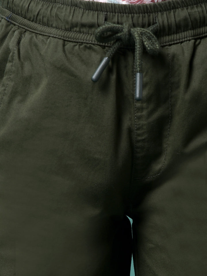 Olive 100% Cotton Cargo Trousers-Boys Trousers-Crimsoune Club