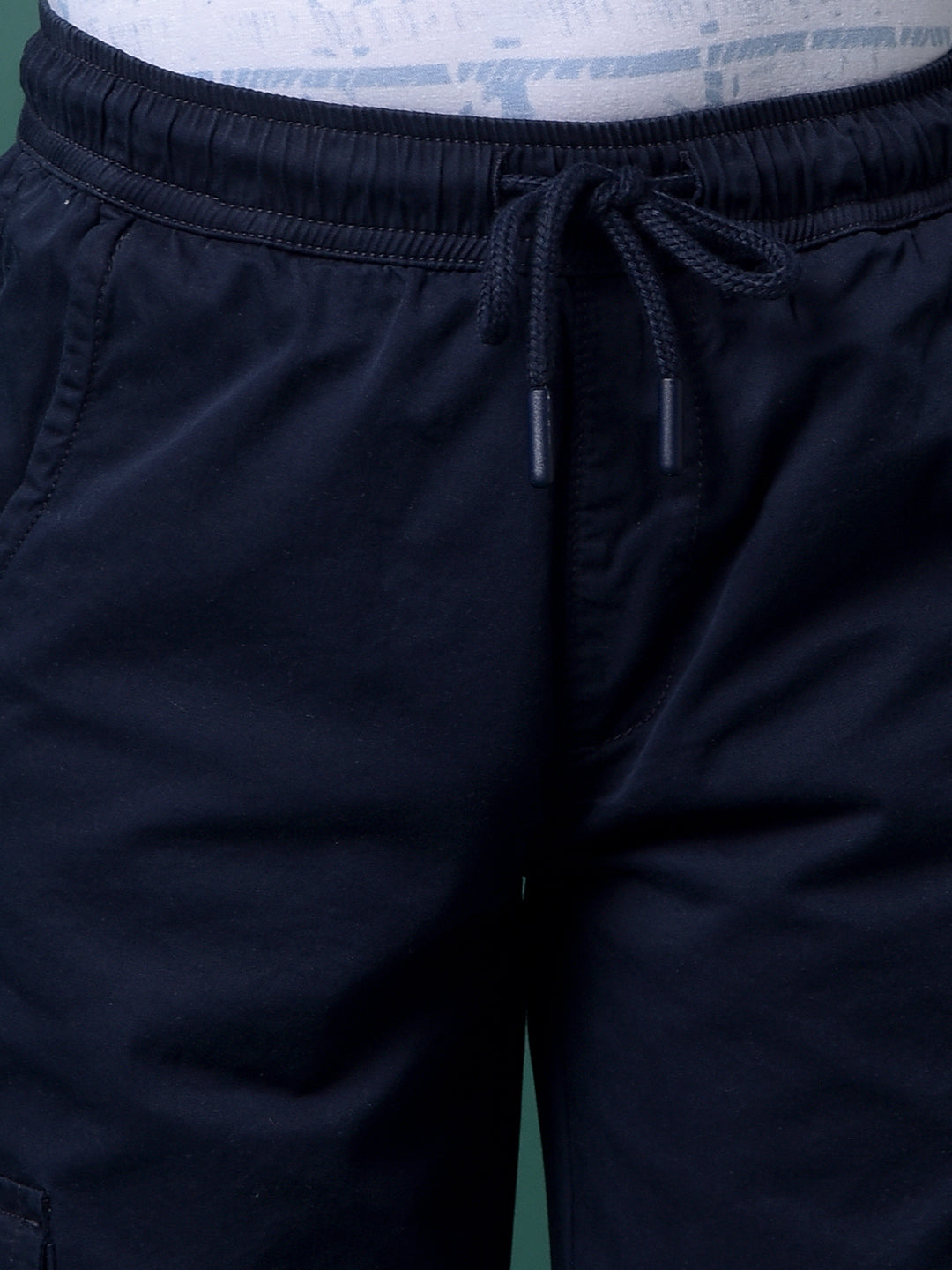 Navy Blue 100% Cotton Cargo Trousers-Boys Trousers-Crimsoune Club