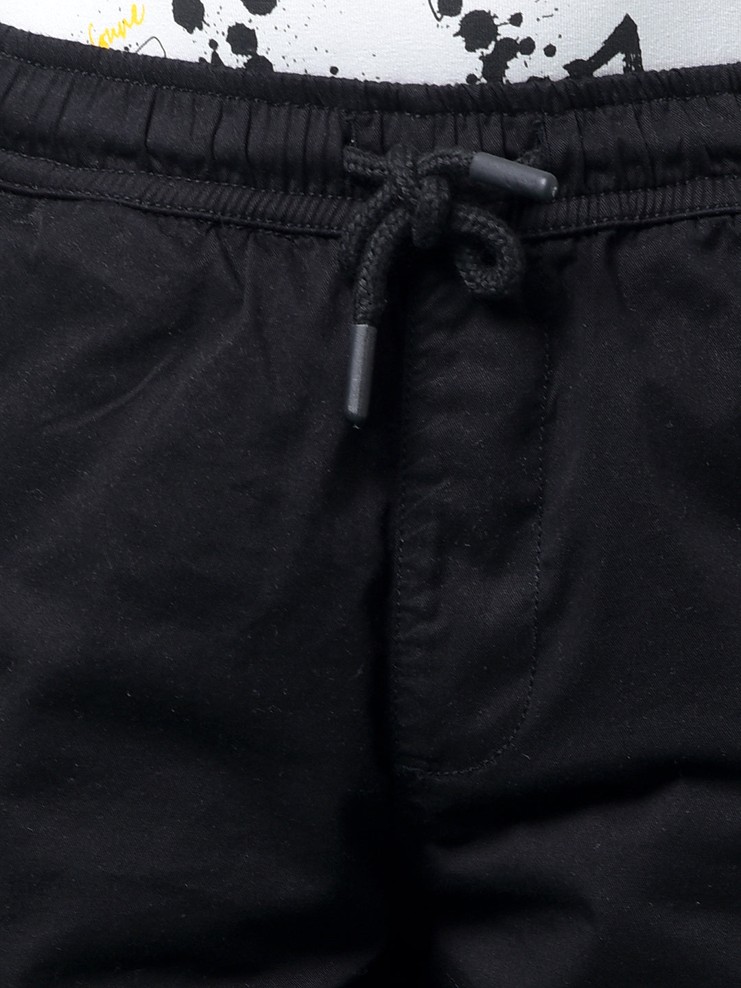 Black 100% Cotton Cargo Trousers-Boys Trousers-Crimsoune Club