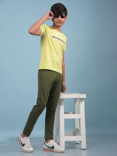Green Trackpants-Boys Trackpants-Crimsoune Club