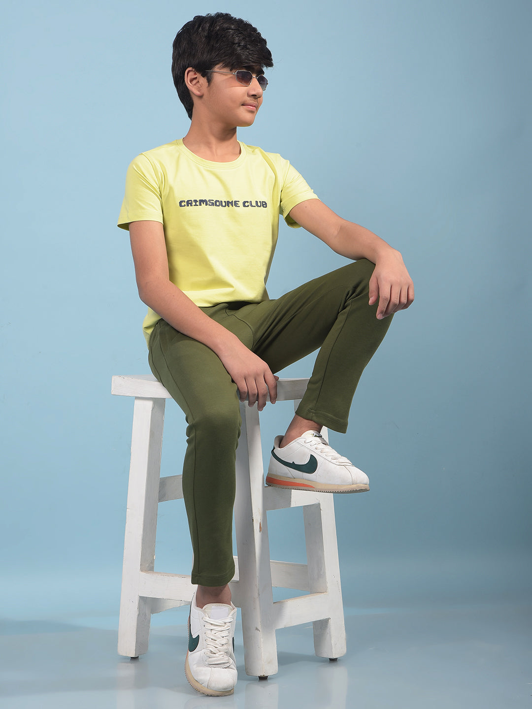 Green Trackpants-Boys Trackpants-Crimsoune Club
