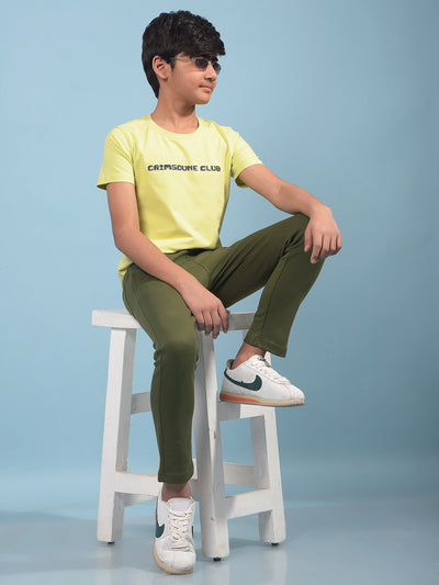 Green Trackpants-Boys Trackpants-Crimsoune Club