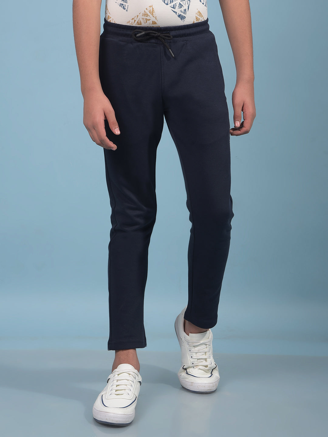 Navy Blue Trackpants-Boys Trackpants-Crimsoune Club