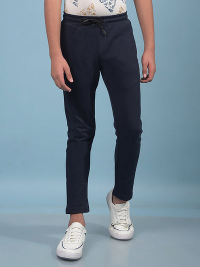 Navy Blue Trackpants-Boys Trackpants-Crimsoune Club
