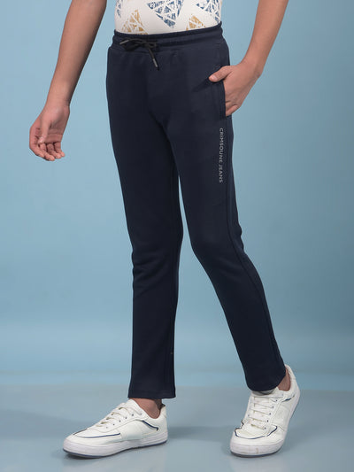 Navy Blue Trackpants-Boys Trackpants-Crimsoune Club