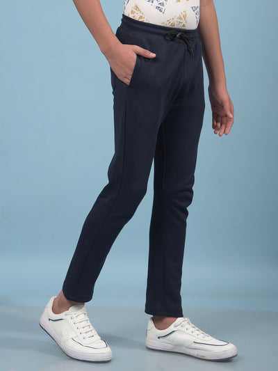 Navy Blue Trackpants-Boys Trackpants-Crimsoune Club
