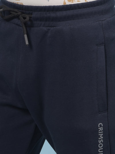 Navy Blue Trackpants-Boys Trackpants-Crimsoune Club