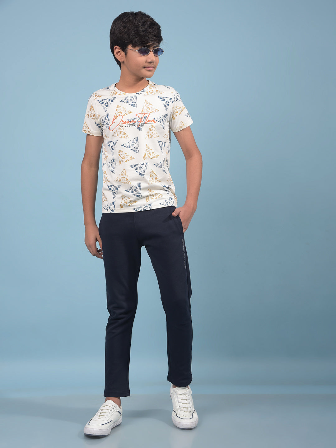 Navy Blue Trackpants-Boys Trackpants-Crimsoune Club