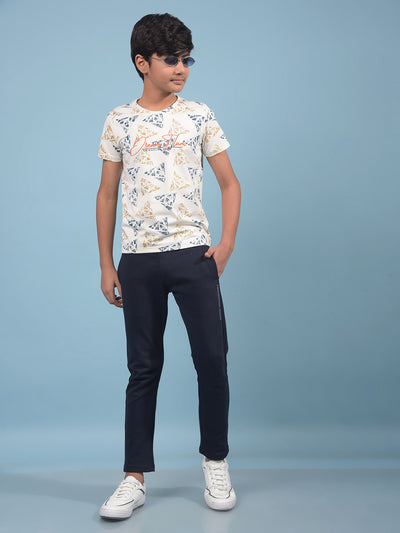 Navy Blue Trackpants-Boys Trackpants-Crimsoune Club