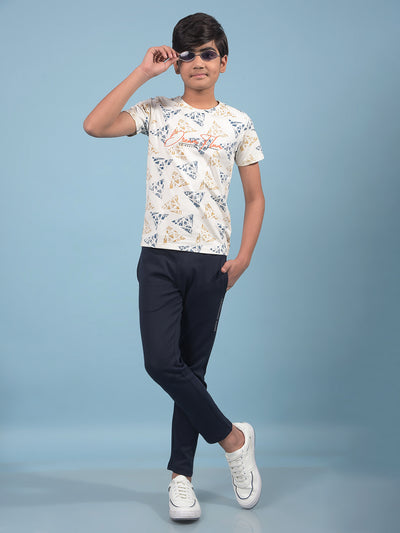 Navy Blue Trackpants-Boys Trackpants-Crimsoune Club