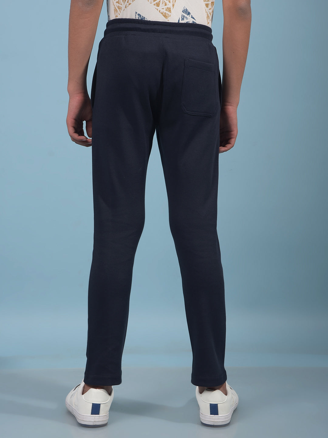 Navy Blue Trackpants-Boys Trackpants-Crimsoune Club