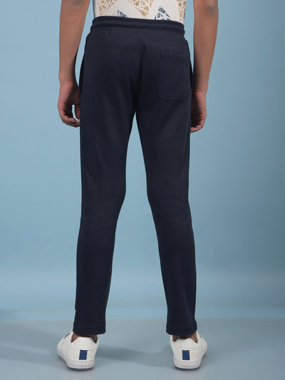 Navy Blue Trackpants-Boys Trackpants-Crimsoune Club