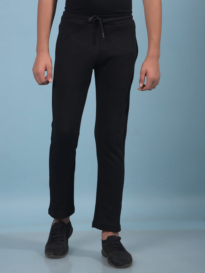Black Trackpants-Boys Trackpants-Crimsoune Club