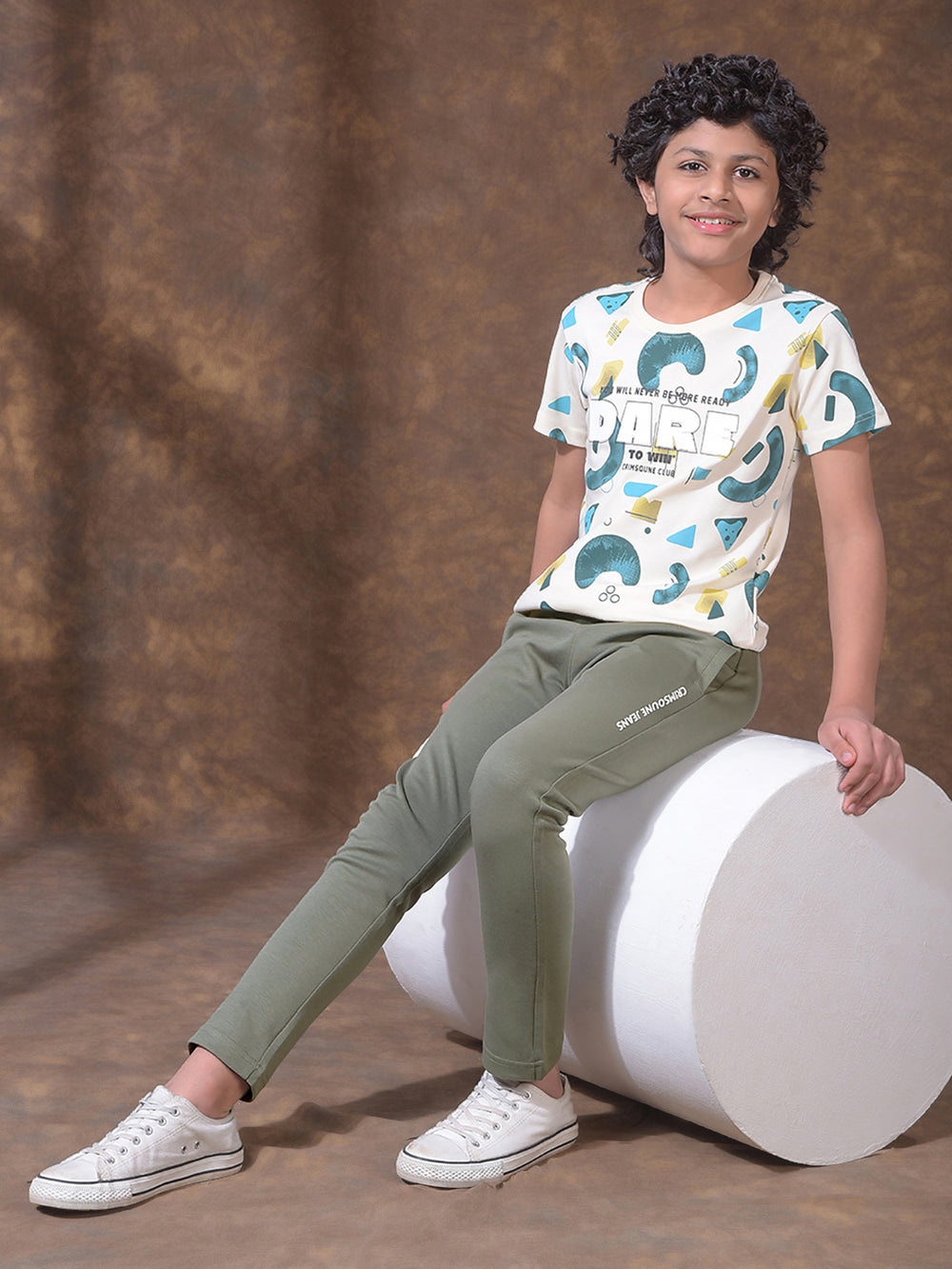 Olive Green Active Comfort Trackpants-Boys Trackpants-Crimsoune Club