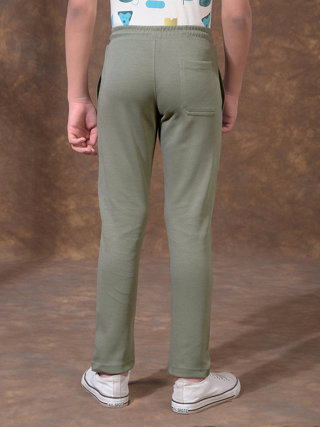 Olive Green Active Comfort Trackpants-Boys Trackpants-Crimsoune Club