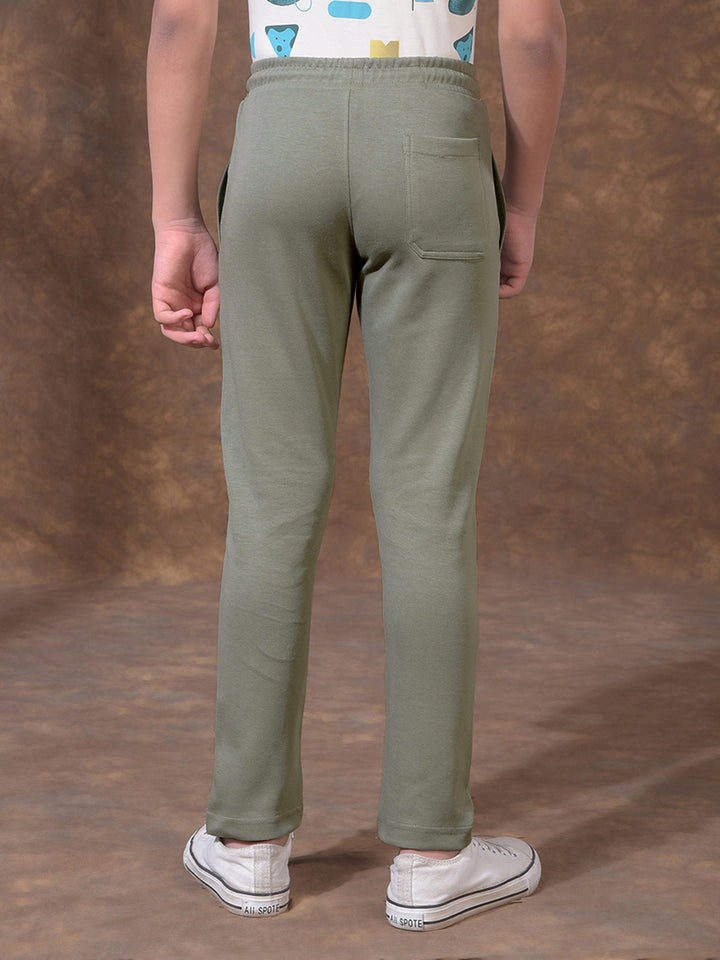 Olive Green Active Comfort Trackpants-Boys Trackpants-Crimsoune Club