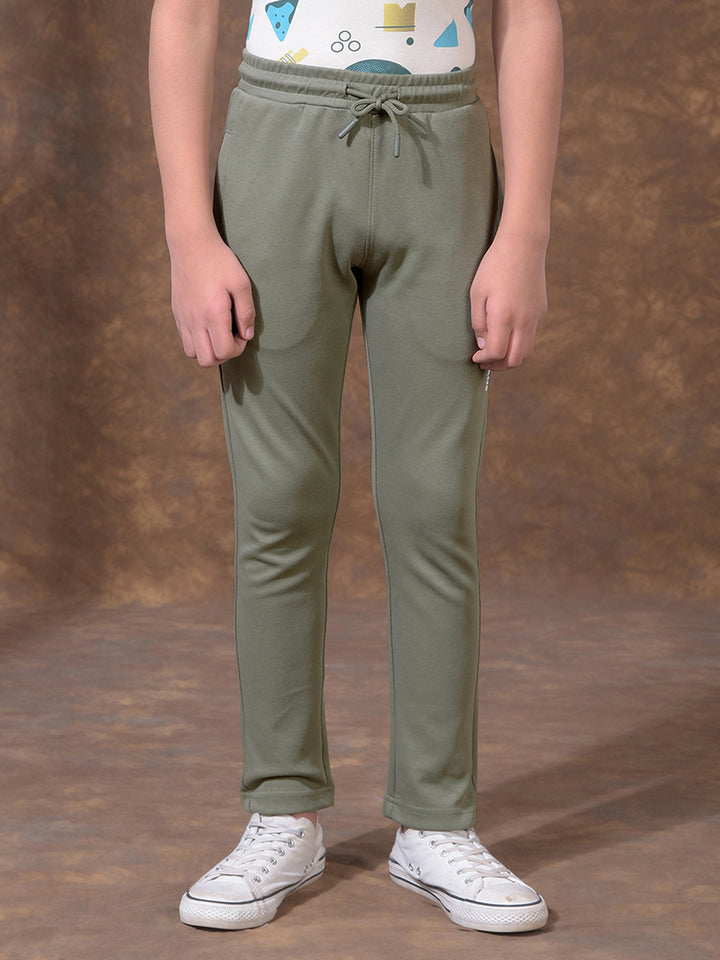 Olive Green Active Comfort Trackpants-Boys Trackpants-Crimsoune Club