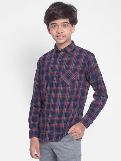 Red Checked Shirt-Boys Shirts-Crimsoune Club