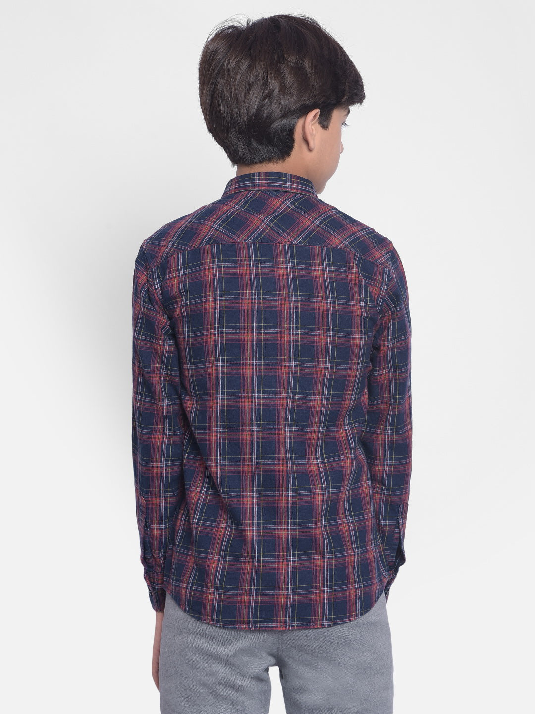 Red Checked Shirt-Boys Shirts-Crimsoune Club