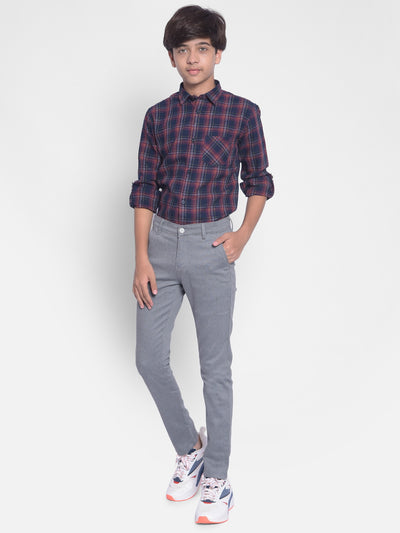 Red Checked Shirt-Boys Shirts-Crimsoune Club