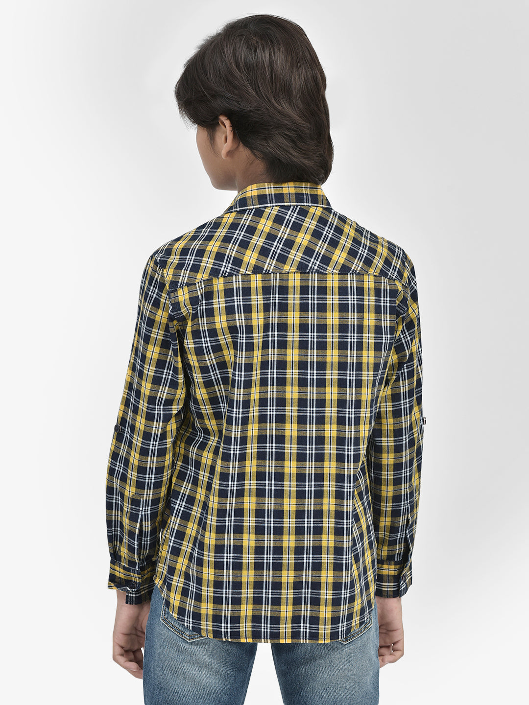 Checked Yellow Shirt-Boys Shirts-Crimsoune Club