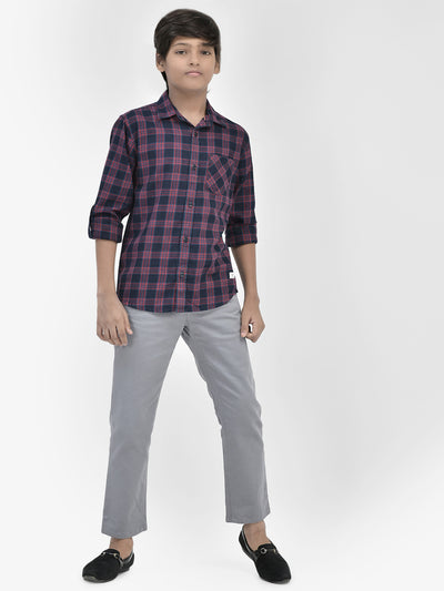 Checked Red Shirt-Boys Shirts-Crimsoune Club