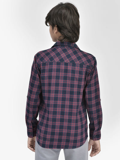 Checked Red Shirt-Boys Shirts-Crimsoune Club