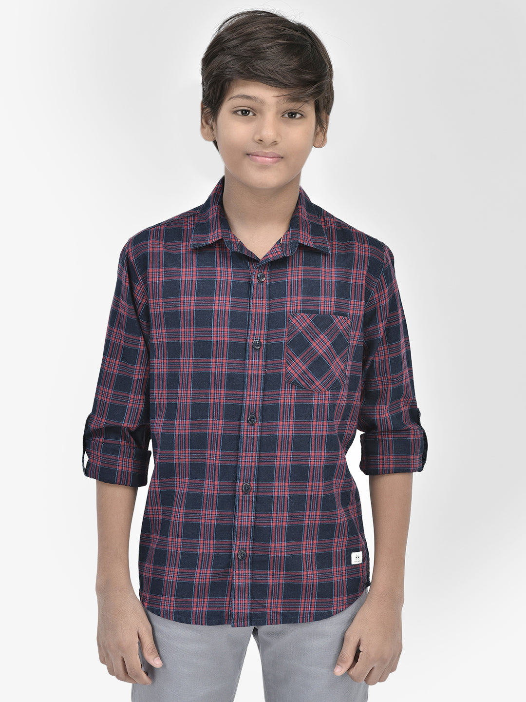 Checked Red Shirt-Boys Shirts-Crimsoune Club