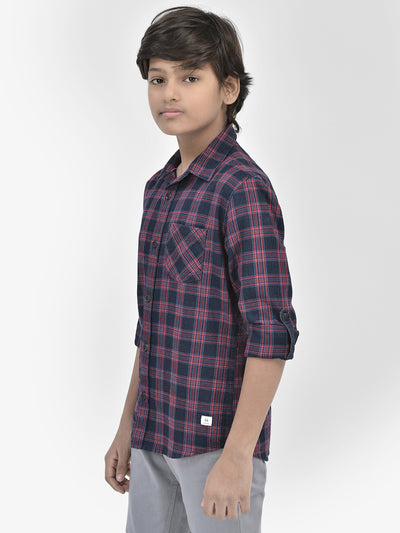 Checked Red Shirt-Boys Shirts-Crimsoune Club