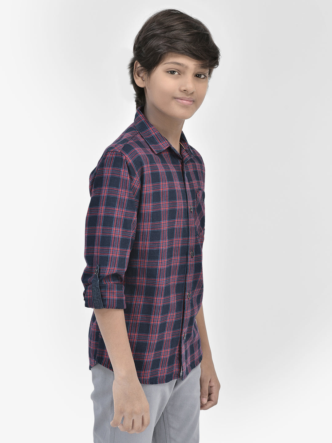 Checked Red Shirt-Boys Shirts-Crimsoune Club